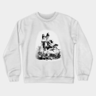 Three female friends talking Crewneck Sweatshirt